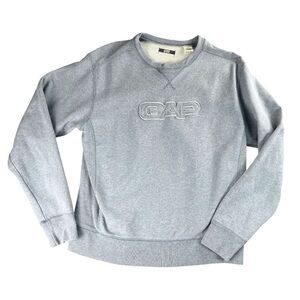 Vintage Gap Crewneck Sweatshirt W/Embroidered Logo Heather Blue Size Small